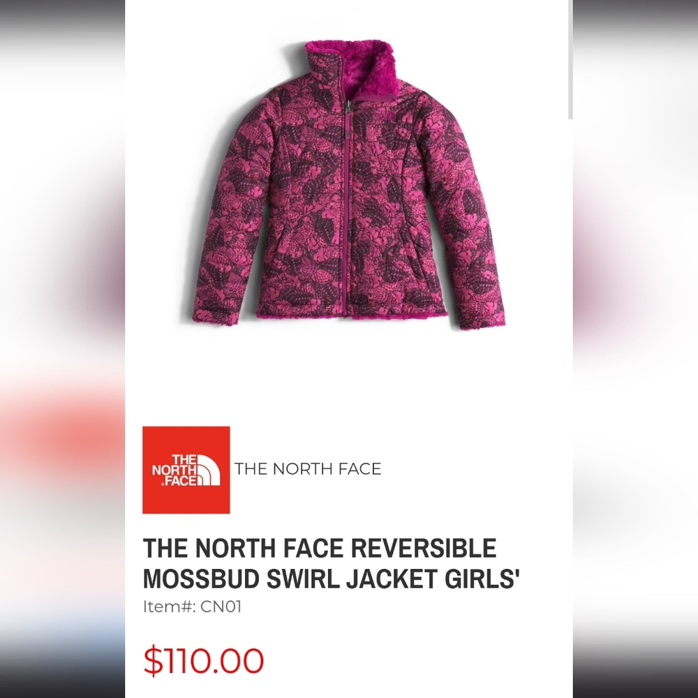 The North Face Girls jacket Fleece Doble side fur girls jacket never used